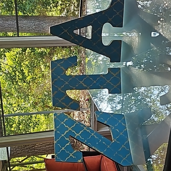 Zeta Tau Alpha Wooden Letters Teal Gold ZTA sorority fraternity Decor College - Picture 1 of 5